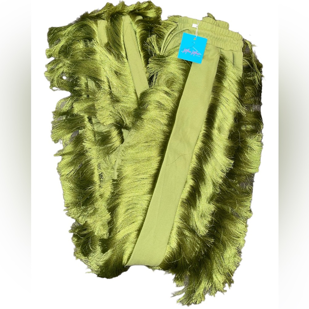 MINAAMONROE FRINGE SET- SAGE